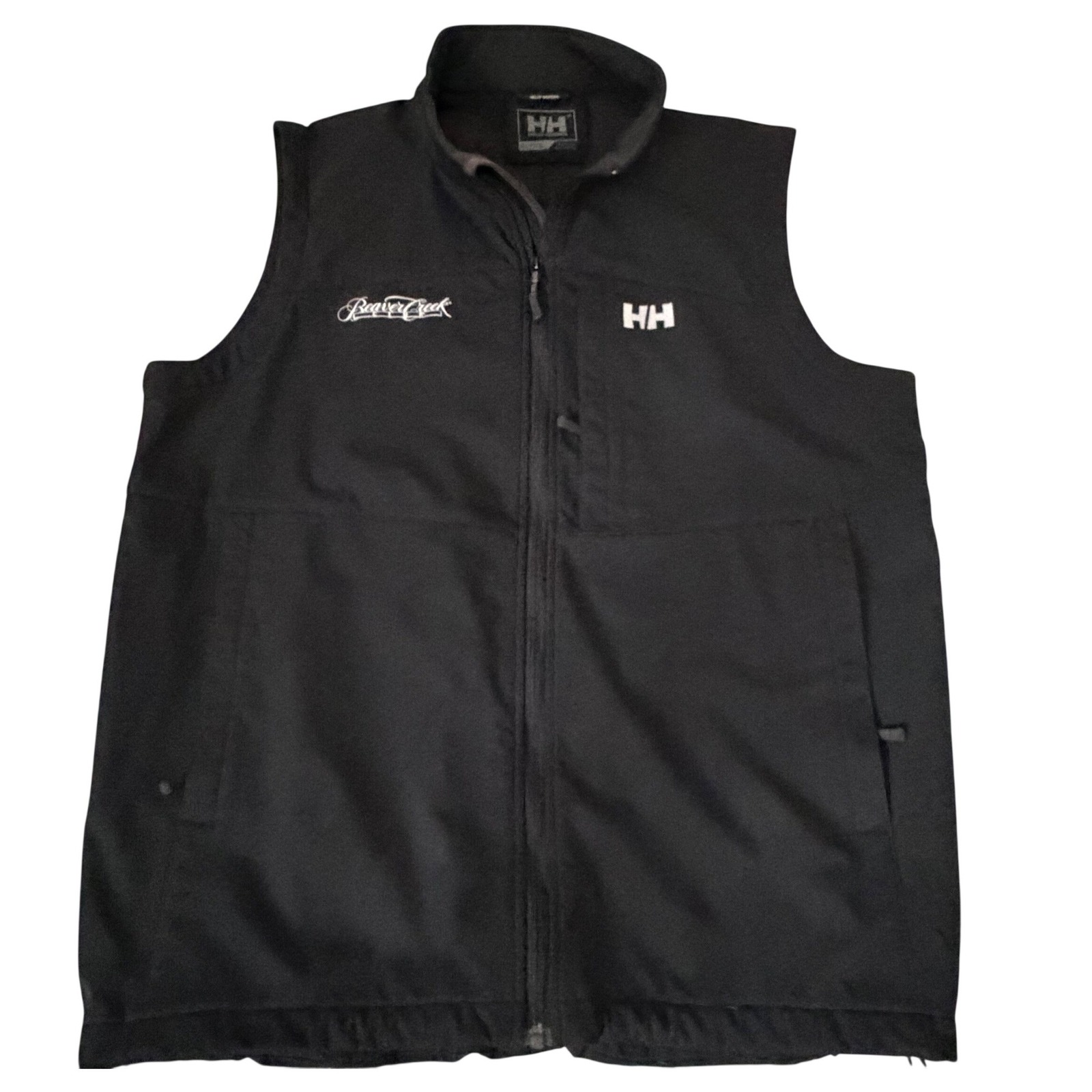 Helly Hansen Fleece Zip Vest Black Beaver Creek Embroidered Outdoor Xl